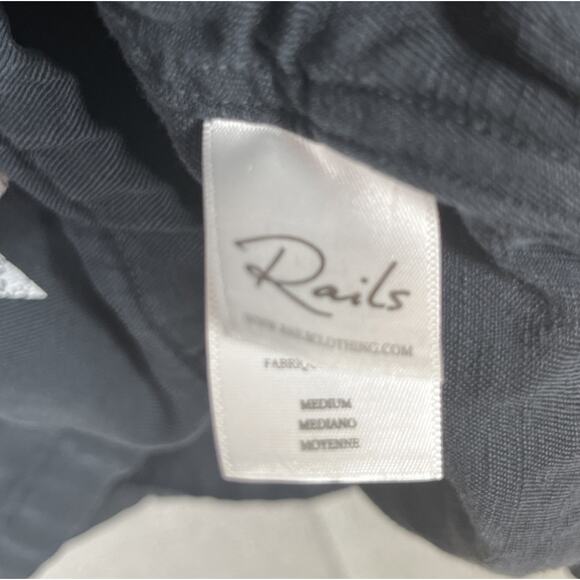 Rails Shacket Kato Stars Military Linen Blend Shirt Jacket Top Tencel Linen EUC - Picture 9 of 11
